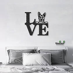 Панно Love&Bones Басенджі 20x20 см - Картини та лофт декор з дерева на стіну.