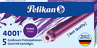 Картриджи чернильные Pelikan 4001 Violet 5 штук, удлиненне, цвет фиолетовый, 310664