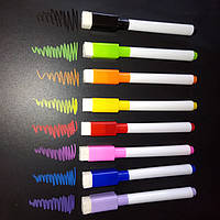Маркеры меловые для грифельной доски с губкой и магнитом на колпачке, набор 8 цветов