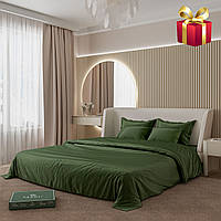 Комплект постельного белья сатин-люкс PAGOTI Minimal зеленый (евро)