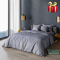 Комплект постельного белья сатин-люкс PAGOTI Minimal темно-серый (евро)