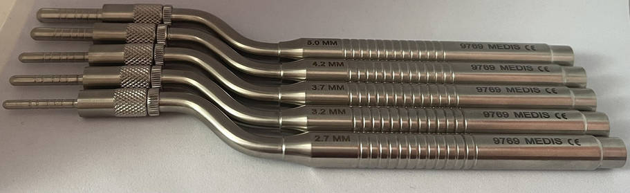 Набір остеотомів для синус-ліфтінга Concave Tip, 5шт., "Medisporex" Пакистан, фото 1
