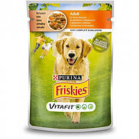 Вологий корм для собак Purina Friskies з куркою та морквою в соусі 100 г (7613035800847)