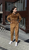 Спортивний велюровый костюм світло-коричневий, М 4442