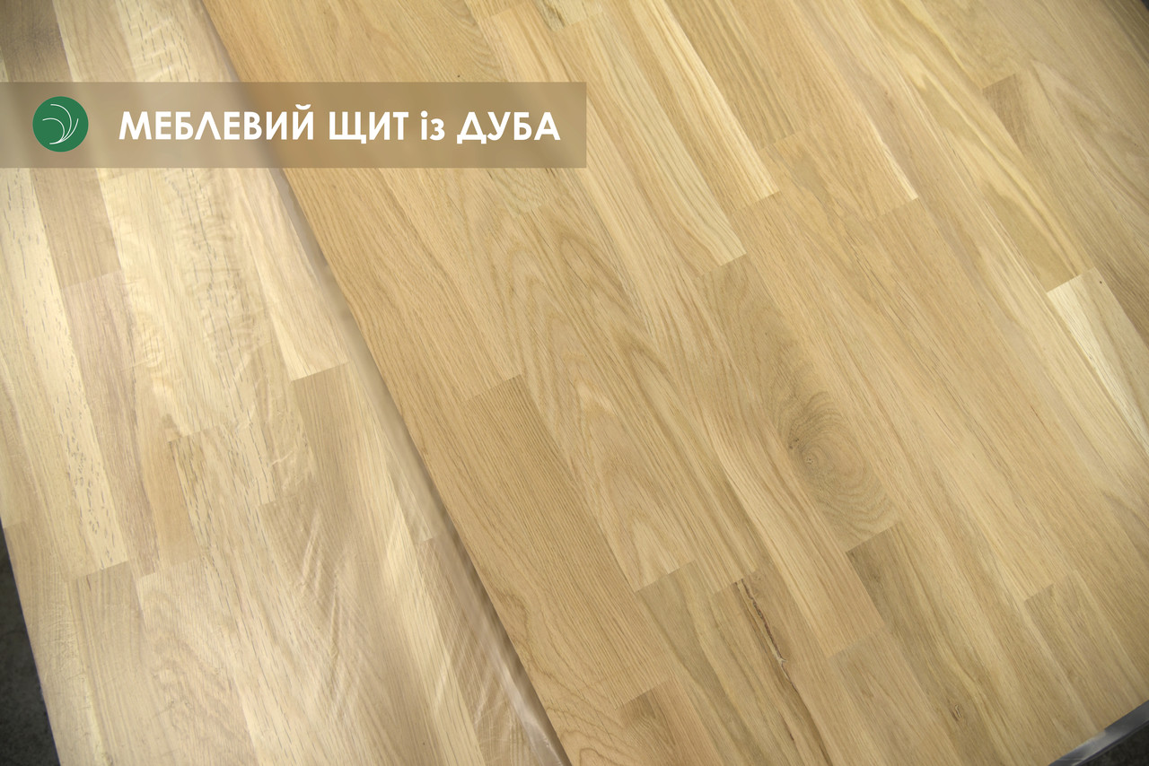 Меблевий щит цільноламельний з дуба, 40 мм, 1,8 х 0,6 м, 1 ґатунок / щит = 1,08 кв.м.