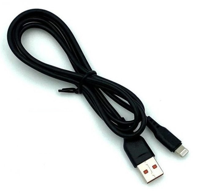 Кабель для заряджання та передачі даних Denmen D01L USB to Lightning Чорний 1 м
