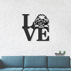 Панно Love&Bones Бішон фрізе 20x20 см - Картини та лофт декор з дерева на стіну.