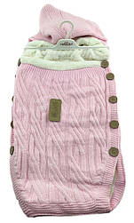 Конверт плед зимовий для новонародженого Туреччина унісекс дитячий рожевий (ДНП54)