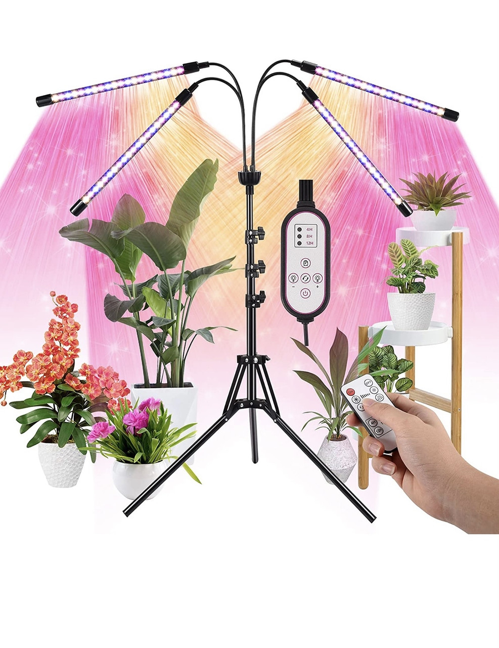 Lxyoug LED Grow Lights для кімнатних рослин Повний спектр світла лампа для вирощування з таймером