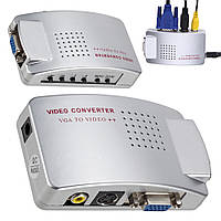 Переходник адаптер 4в1 с VGA на RCA, AV , S-Video, VGA / Конвертер Full HD, 1080p