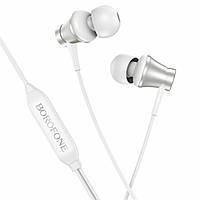 Наушники BOROFONE BM73 Platinum universal earphones with microphone Silver