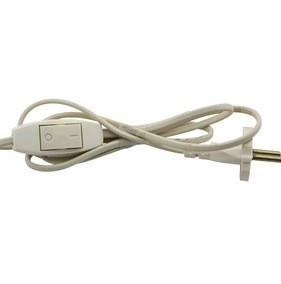 Мережевий шнур із вимикачем та круглою вилкою білий 1,7 м