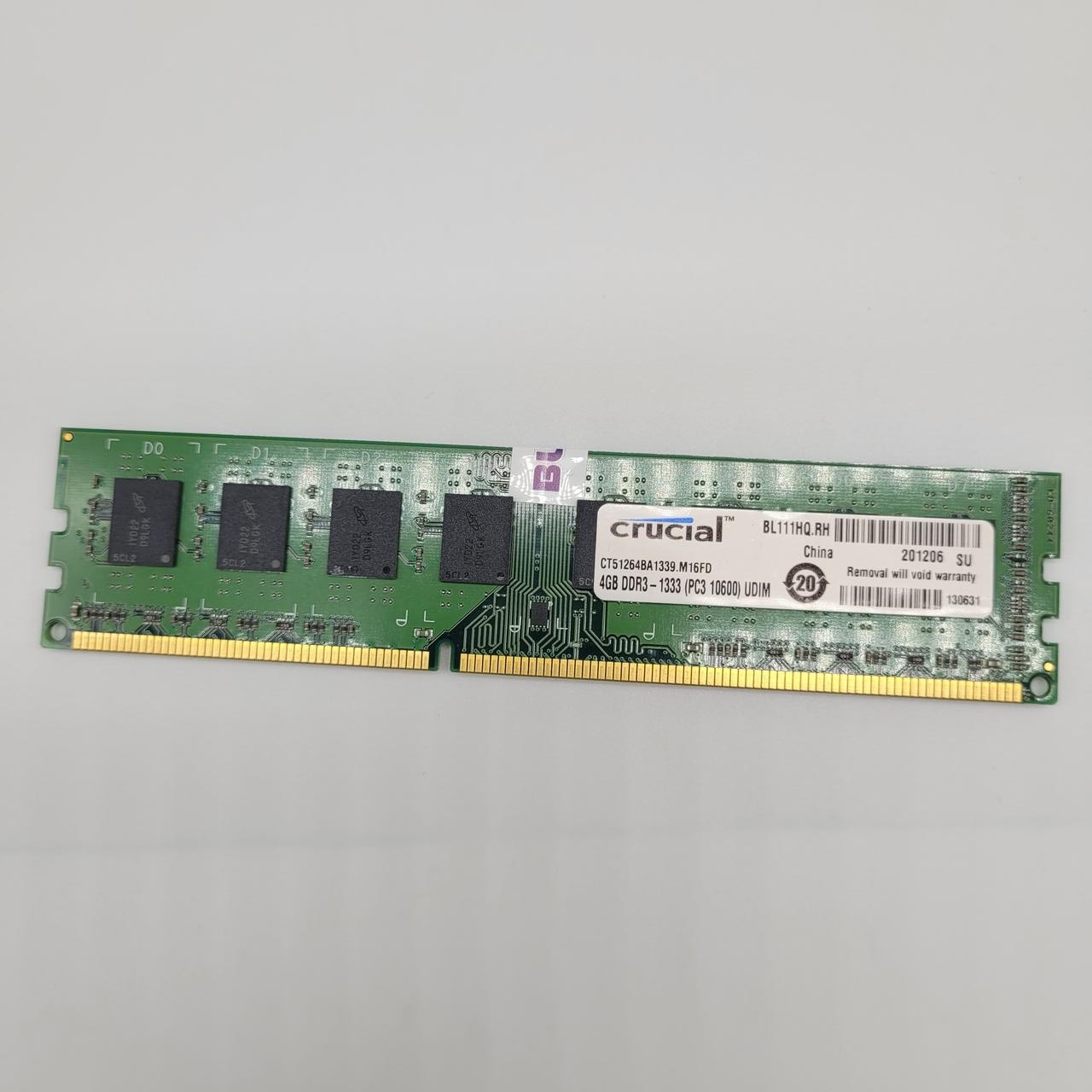 Оперативна пам'ять Crucial DDR3 4Gb 1333MHz PC3 10600U 2R8 CL9 (CT51264BA1339.M16FD) Б/В