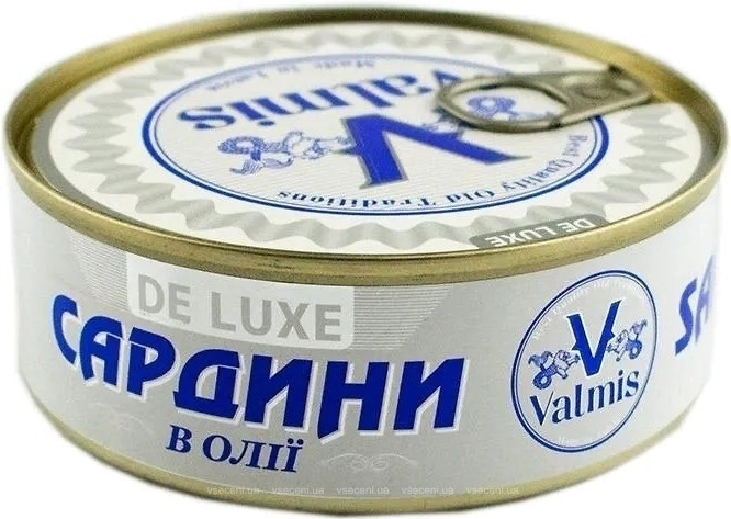Сардини Атлантичні в Маслі De Luxe Valmis Валміс 240 г Латвія
