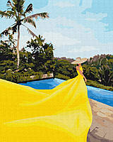 Картина Рисование по номерам Мечтательный отдых Девушка в желтом платье 40x50 BrushMe BS52890
