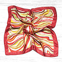 Платок малегький шейный на сумку на шею на прическу шелковый Клер красный