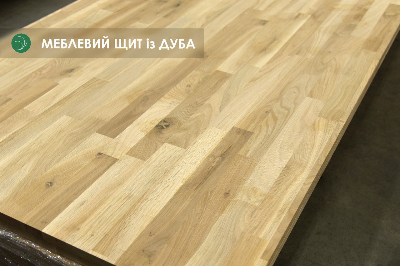 Меблевий щит із дуба 40 мм 3,00 м/0,620 м (зрощений) 1/2 за лист