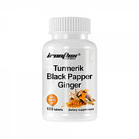 Комплекс куркумин с биоперином (пиперином) IronFlex Turmeric + Black Pepper + Ginger 100tab