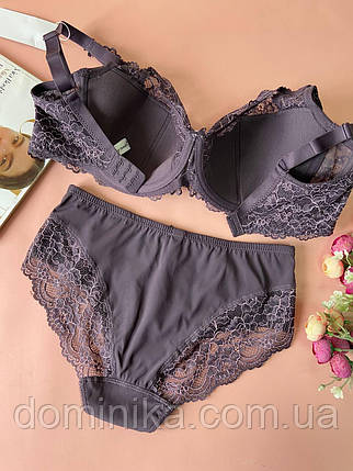 80/85/90/95/100G Сливовий комплект жіночої білизни великі розміри, фото 2
