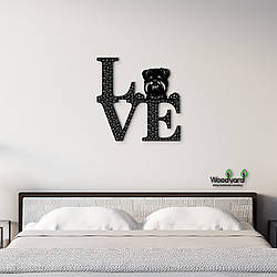 Панно Love&Bones Брюссельський грифон 20x20 см - Картини та лофт декор з дерева на стіну.