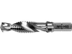 Мітчик зі свердлом YATO YT-44847 HSS М2, HEX-1/4", l = 59/15 мм, М10 х 1.5 мм,