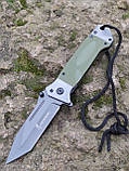 Ніж інерційний Browning Tanto G10, 8Cr13MoV, фліпер, викидний, олива,, фото 3