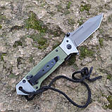 Ніж інерційний Browning Tanto G10, 8Cr13MoV, фліпер, викидний, олива,, фото 5