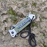 Ніж інерційний Browning Tanto G10, 8Cr13MoV, фліпер, викидний, олива,, фото 7