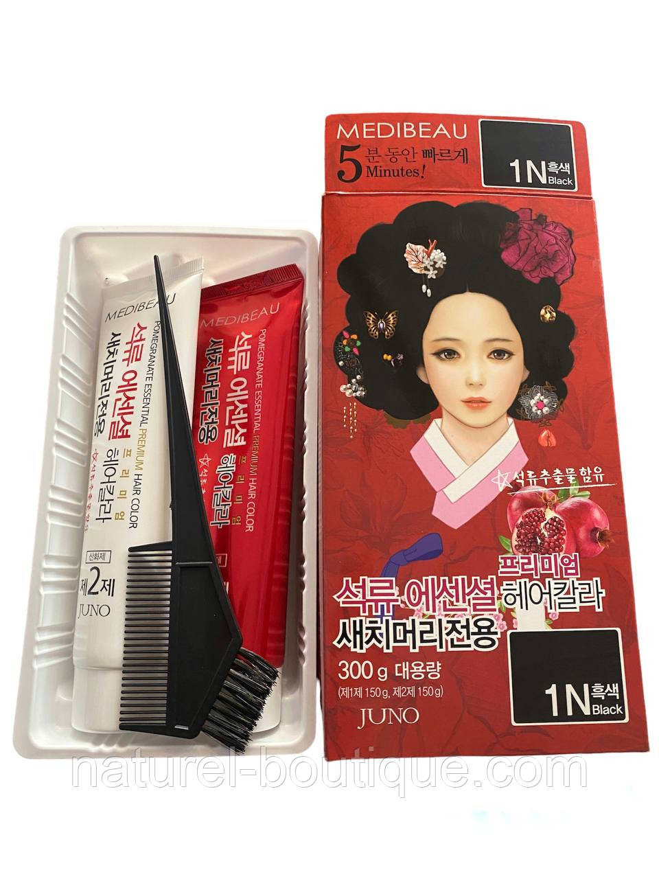 Фарба для волосся Juno Pomegranate Essential Hair Color (Marlin Hair) 1N Чорний, фото 1