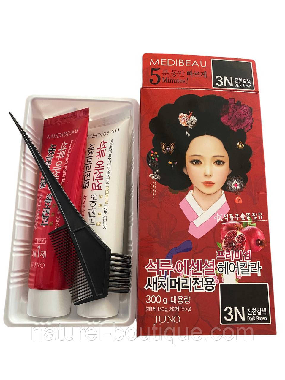 Фарба для волосся Juno Pomegranate Essential Hair Color (Marlin Hair) 3N Темно-коричневий, фото 1