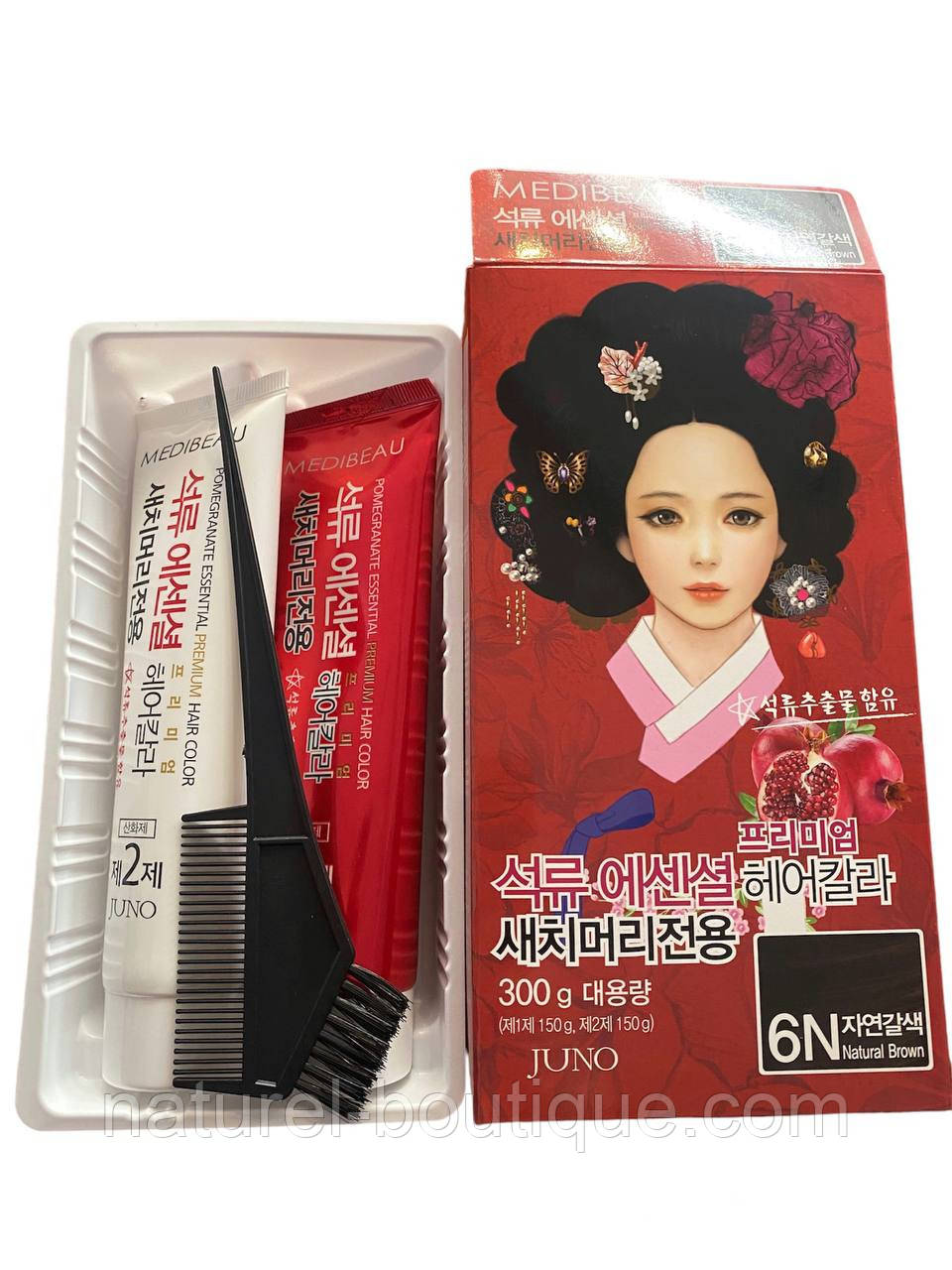 Фарба для волосся Juno Pomegranate Essential Hair Color (Marlin Hair) 6N Натуральний коричневий