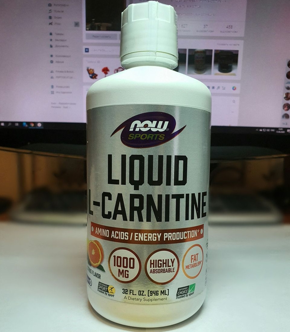 Л-карнітин для схуднення Now L-Carnitine Liquid 946 ml нау фудс nowfoods