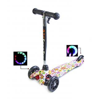 Дитячий самокат Mini Scooter Best c T-образної регульованою ручкою Violet Flowers UB арт. 915
