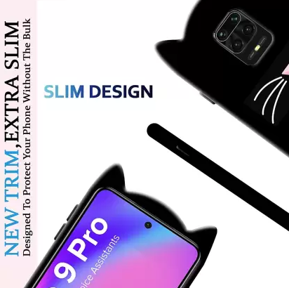 3D Чохол для  Xiaomi Redmi Note 9 Pro/ Note 9S/Note 9 Pro Max  Котик з вушками і вусиками