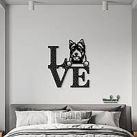 Панно Love&Bones Норвич-терьер 20x23 см - Картины и лофт декор из дерева на стену.
