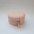 Скринька для прикрас кругла на блискавці 9,5x4,5 пудрова 8607, фото 4