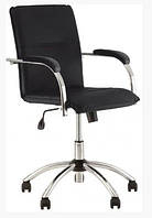 Комп'ютерне офісне крісло для персоналу Самба Samba S GTP Tilt CHR10, екошкіра eco-30 чорне Новий Стиль