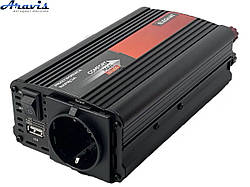 Перетворювач напруги 12V-220V 500W 1000W+1USB+1 Розетка+Клеми Elegant 101 400