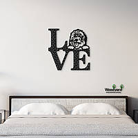 Панно Love&Bones Староанглийская овчарка 20x20 см - Картины и лофт декор из дерева на стену.
