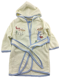 Лазневий халат дитячий для купання 2 3 4 роки махровий білий (ХДН28)