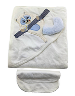 Детское полотенце конверт Турция для новорожденного махровое белое (ХДН31)