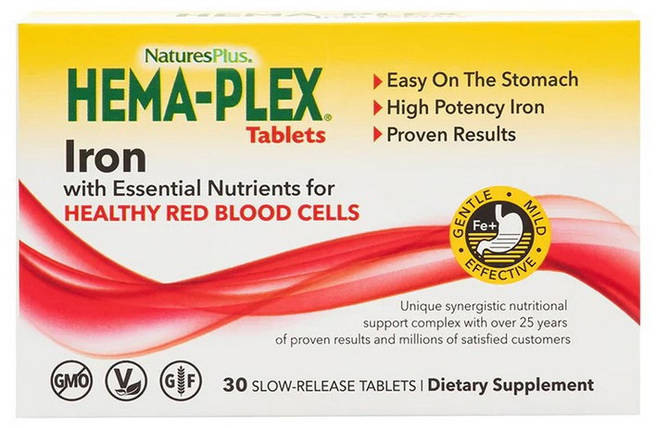 Залізо Natures Plus Hema-Plex Iron 30 tab, фото 1