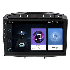 Штатна магнітола Lesko для Peugeot 308 I 2007-2011 екран 9" 1/16Gb Black/Wi-Fi Optima GPS Android