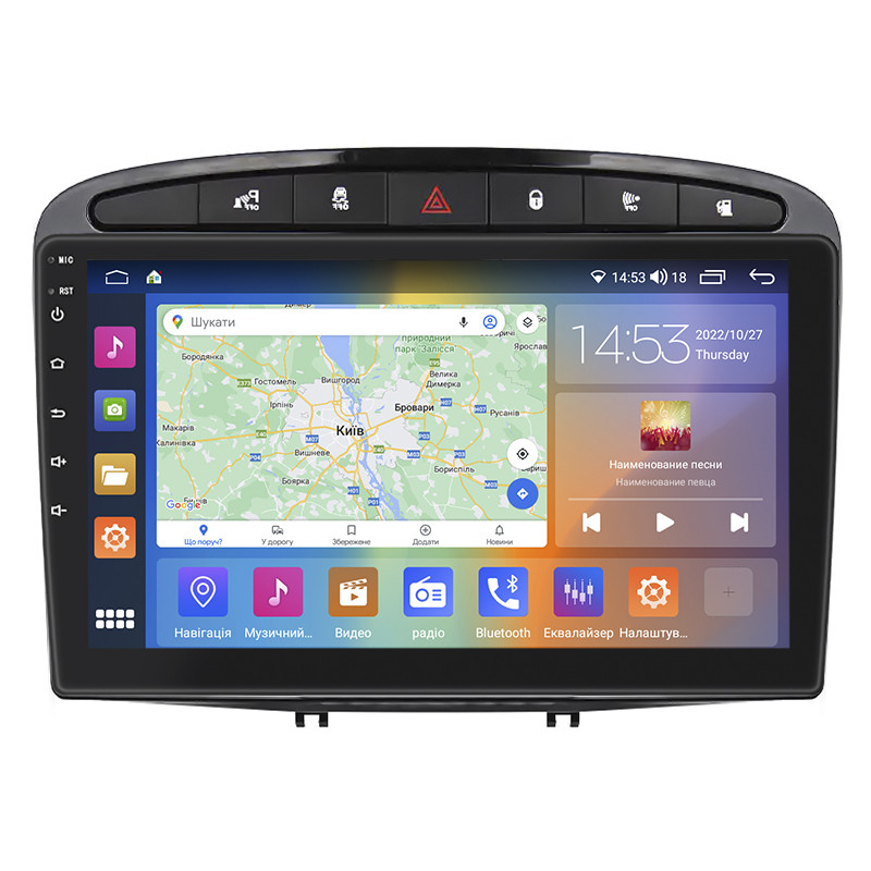 Штатна магнітола 9" Lesko для Peugeot 408 I 2012-2017 2/32 Gb Black/CarPlay 4G Wi-Fi GPS Prime Пежо