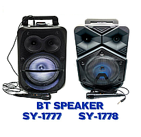 Портативна колонка BT-1777/1778 Bluetooth, з мікрофоном для караоке, FM, MP3 та підсвічуванням