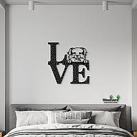 Панно Love&Bones Пекинес 20x20 см - Картины и лофт декор из дерева на стену.