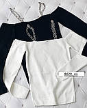 Кофтинка жіноча з ланцюжками 6628 со, фото 3