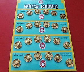 Кнопка пришивна металева (нерж,)"White Rabbit",15мм.золото