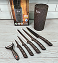 Набір кухонних ножів 7 предметів German Family GF-S27/ Кухонні ножі в підставці, фото 3