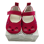 Пінетки 18, 19, 20 розмір 11, 11.5 і 12 см довжина взуття на новонародженому Туреччина малиновий (ПІД33), фото 4